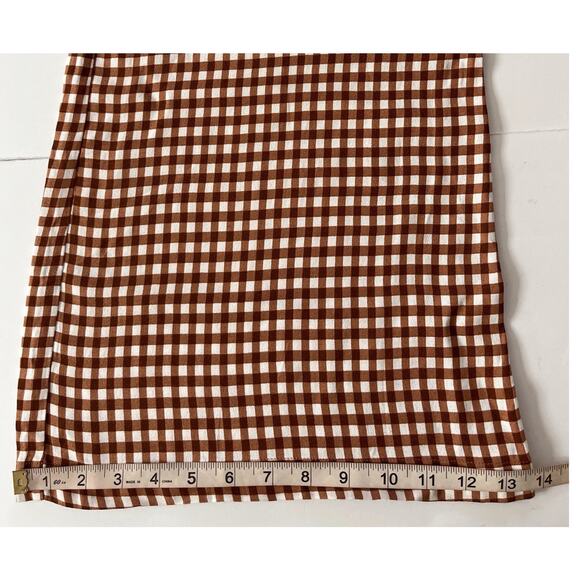 Reformation Sorrenti Wide Leg Pants Women Size 2 Chestnut Brown Check 90’s Y2K - Picture 9 of 12